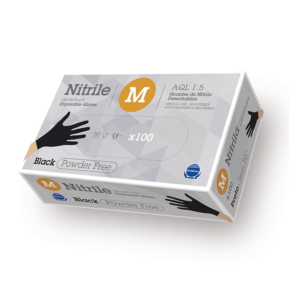 GUANTE NITRILO DESECHABLE NEGRO 3,5g T-M (100 uds)