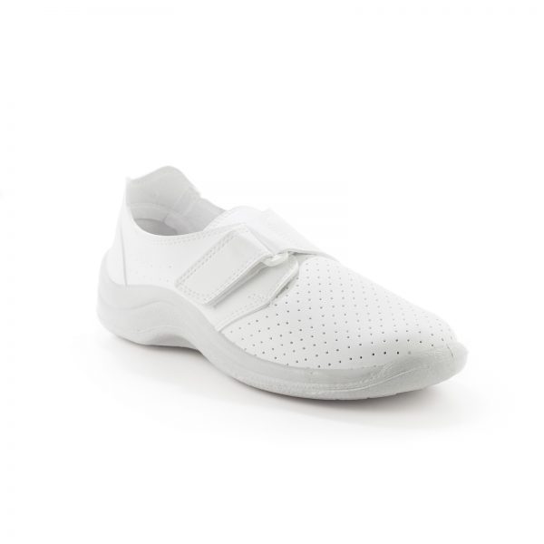 ZAPATO ANATÓMICO PERFORADO MYCODEOR VELCRO BLANCO