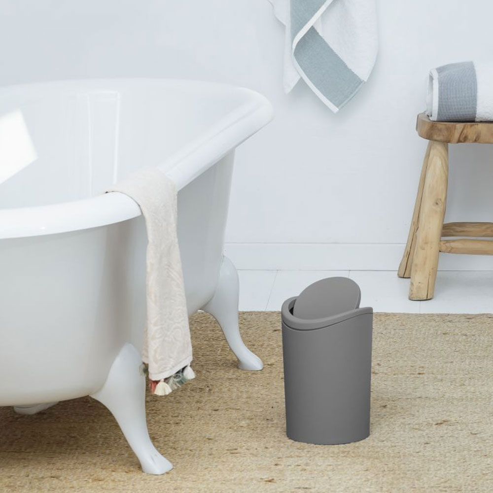 PAPELERA BAÑO BASCULANTE 6L STANDARD - GRIS