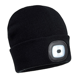 B027 - Gorro para niños con luz LED Negro