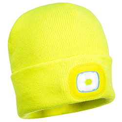 B028 - Gorro con doble LED recargable Amarillo