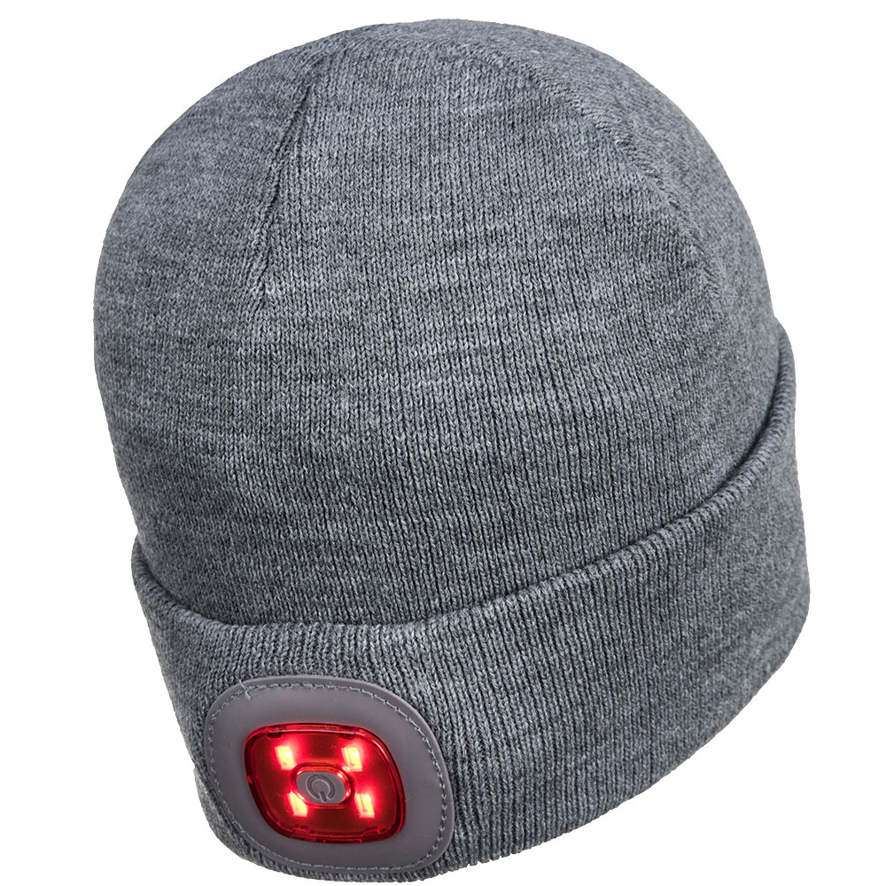 B028 - Gorro con doble LED recargable Gris 1