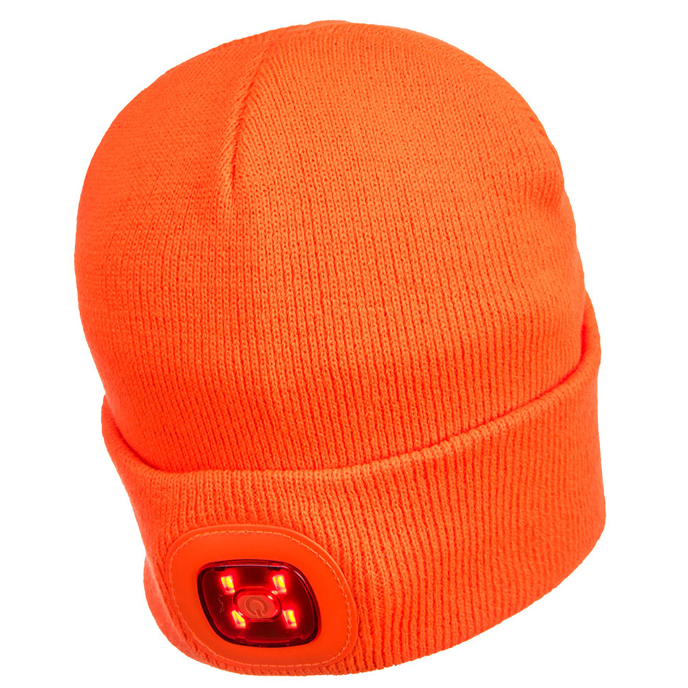 B028 - Gorro con doble LED recargable Naranja 1