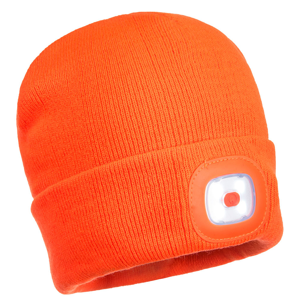 B028 - Gorro con doble LED recargable Naranja